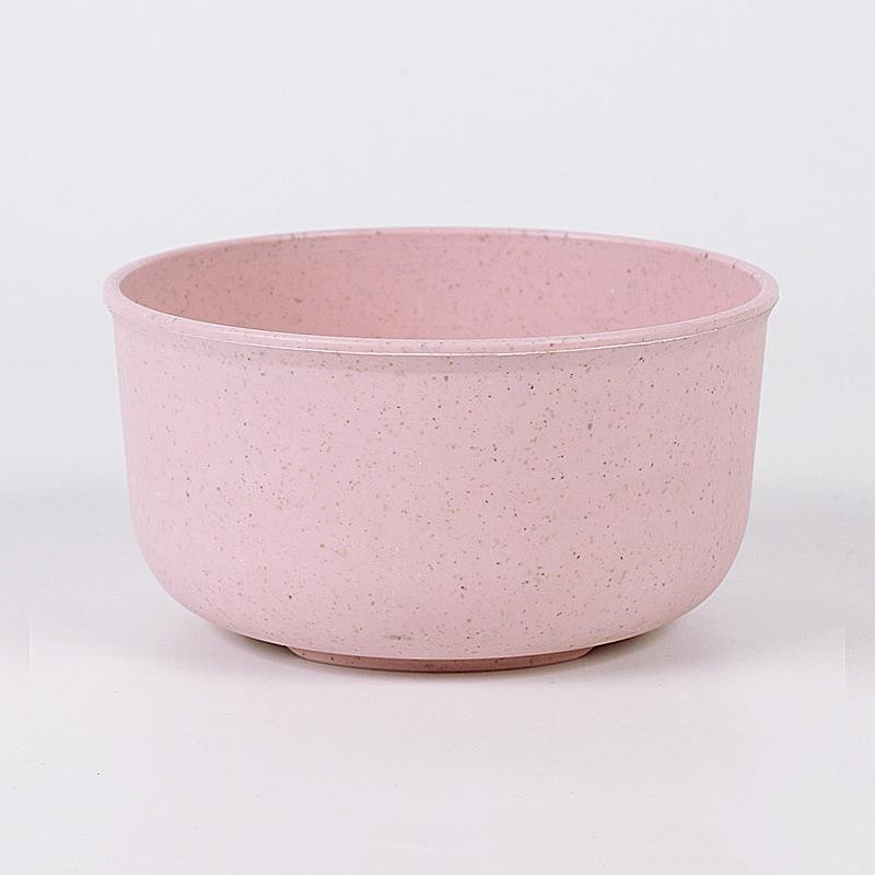 1Pc Solid Color Wheat Straw Food Bowl Lightweight Fruit Vegetable Dessert Rice Bowl Household Dining Tableware Kitchen Gadgets