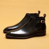VIP Exclusive Men's Genuine Leather Chelsea Boots - Burnished Retro Pointed Toe, Formal High-Top