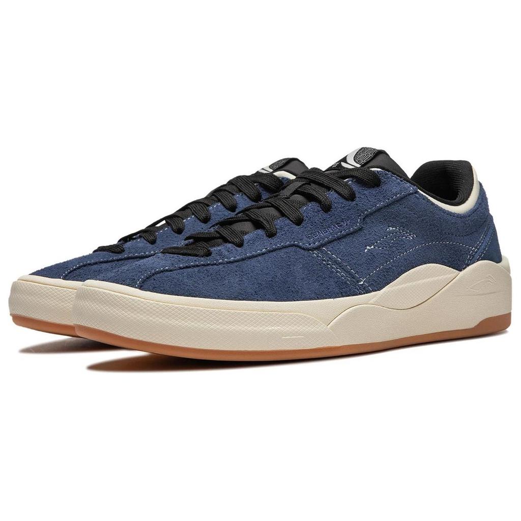 Li Ning Versatile Casual Comfortable Non-Slip Shock Absorbing Low-Top Skate Shoes Men sneaker Blue Gray AEPU015-2