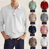 2024 Autumn Men's V-Neck Button Long Sleeve Casual Polo Shirt