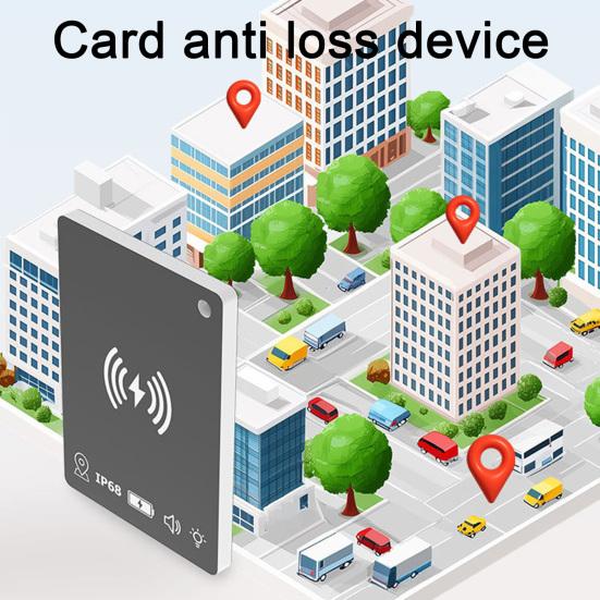 Cartão Rastreador de Carteira Recarregável Carregamento Sem Fio IP68 À Prova d'Água Ultrafino GPS Localizador de Itens Localizador Bagagem Carteira Chaves Dispositivo Anti-perda