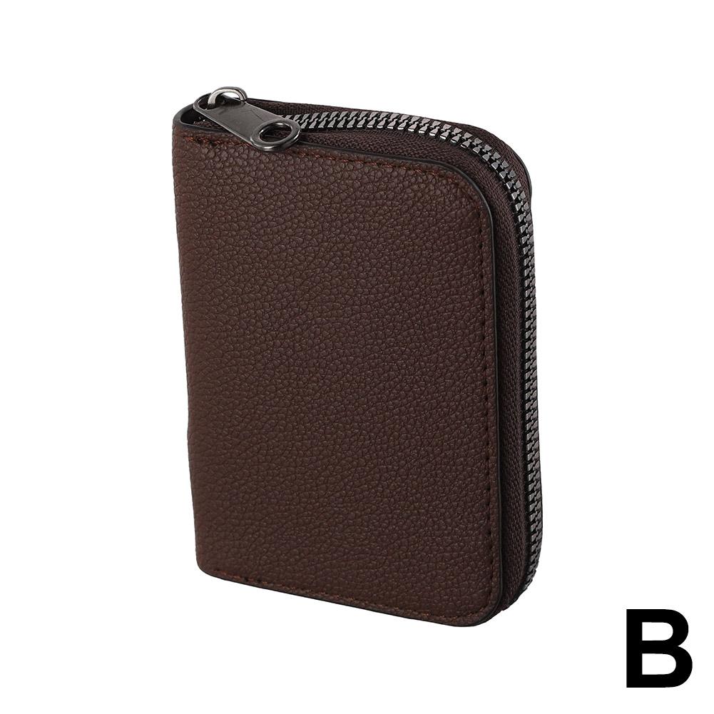 Credit Card Holder PU Leather Small Card Wallet for Women Men 10 Card Slots RFID Blocking Protection Travel Wallet with Zipper