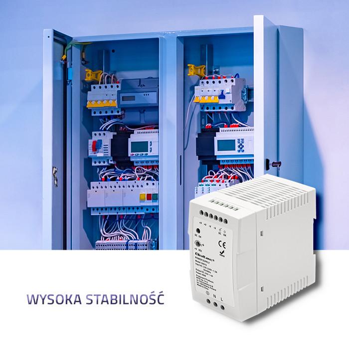 Qoltec Zasilacz Na Szynę DIN | 96W | 24V | 4A | Biały| Slim