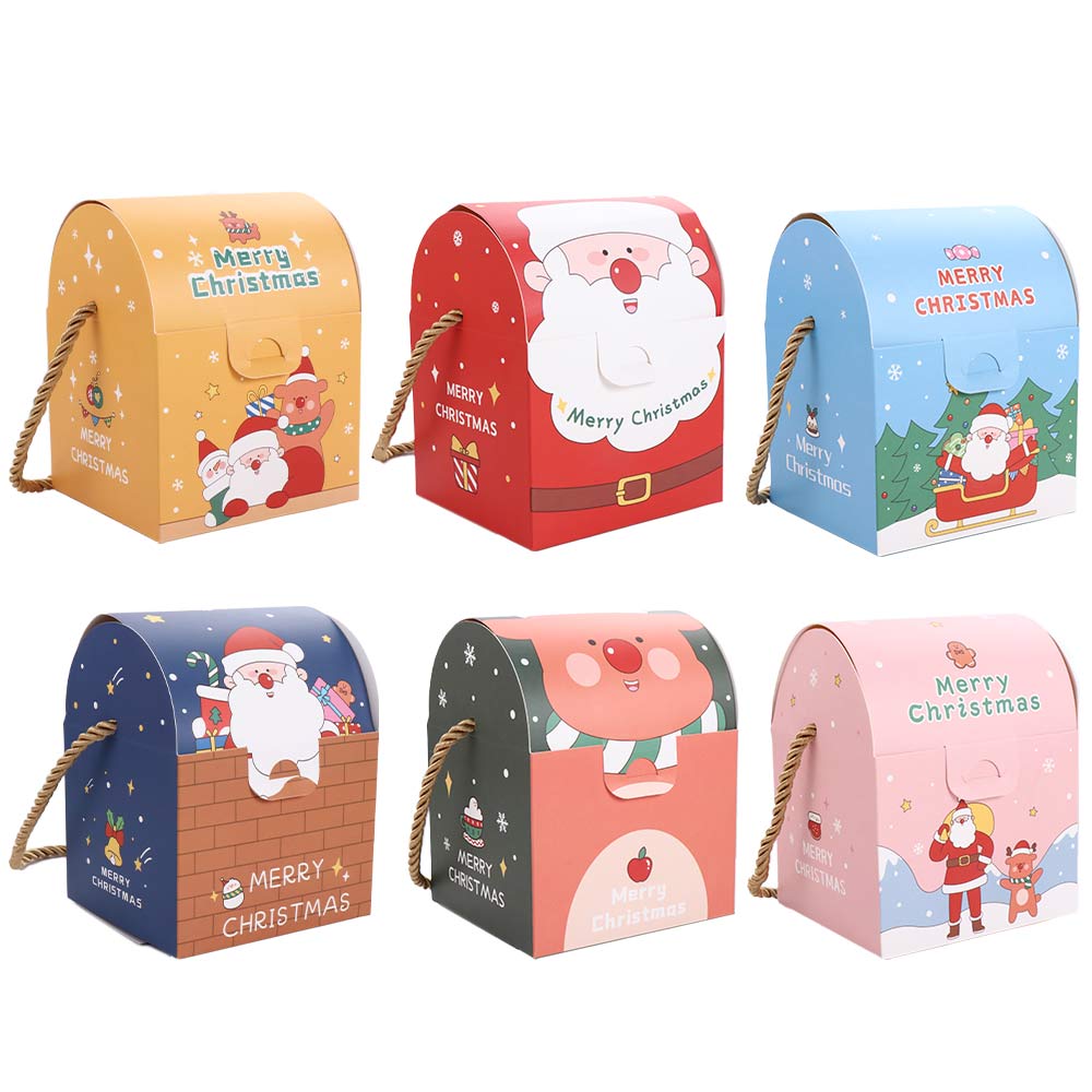 Cute Nougat Cookie Candy New Year Xmas Gifts Bag Christmas Handbag Packaging Boxes Gift Basket