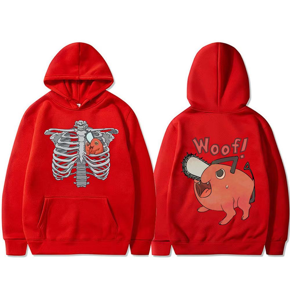 Japanese Anime Chainsaw Man Denji Pochita Skeleton Funny Graphic Hoodie Unisex Clothing Cartoon Casual Oversized Sweatshirt