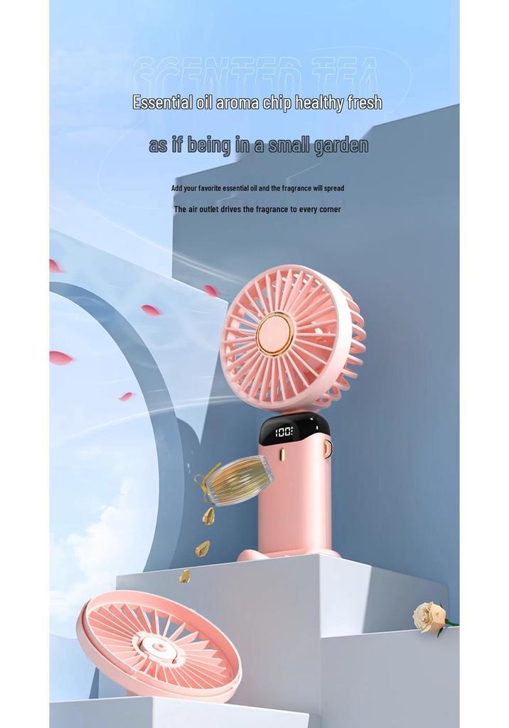 Portable, Rechargeable Handheld Fan: Quiet, Foldable, Strong Wind - Perfect for Students, Dorm Rooms, and Beds