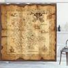 Midden-aarde Kaart Douchegordijn Bergen Vintage Kaart Badkamer Gordijnen Schatkaart Douchegordijn Waterdicht Badkamer Decoratie
