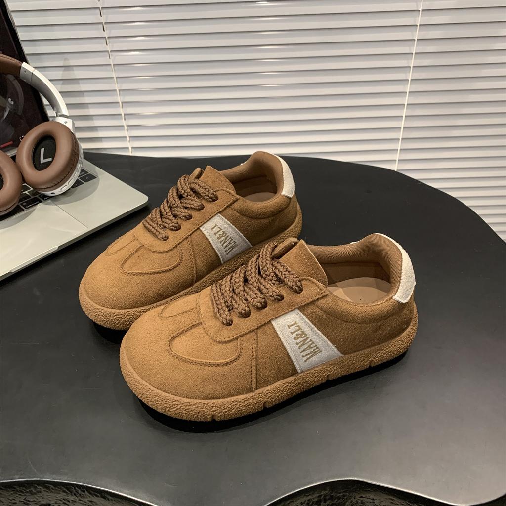 Retro Platform German Training Shoes Women's 2025 Autumn and Winter New Round Head Soft Sole Versatile Casual Board Shoes New