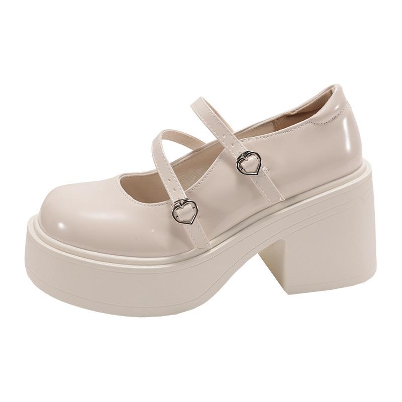 Chaussures en cuir petites à talons hauts épais style britannique rétro noir pour femmes 2025 nouvel été jupe haut de gamme chaussures Mary Jane