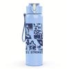 1PC Retro Band Black White Grid Collage Print 750ml Portable Sports Water Bottle Leakproof Gym Outdoor Travel Drink Cup