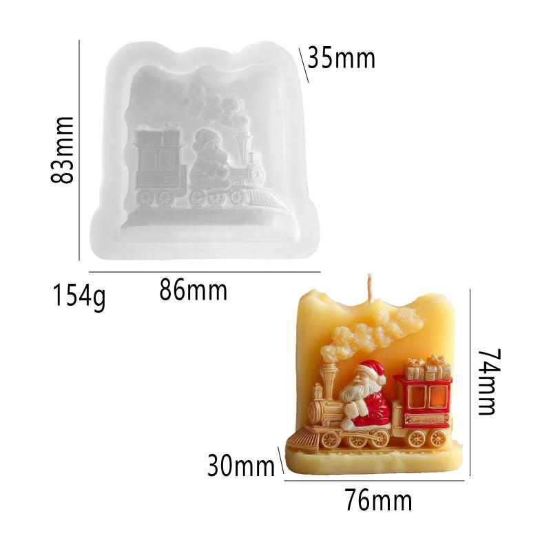 

Подарункове Дерево Санта Силіконова Форма для Свічки 3D Потяг Бородатий Чоловік Форма для Гіпсу Смоли Ручна Робота Людська Глина DIY Різдвяний Декор для Дому