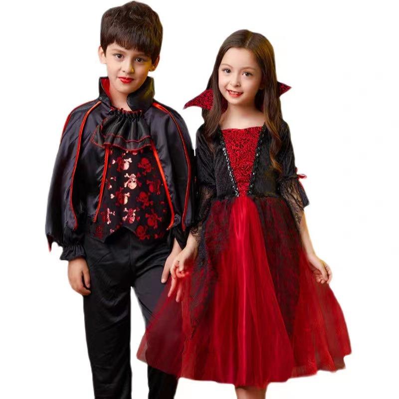 Children's Halloween Witch Costume Girl Witch Boy Dress Ball Elf Princess Dress Witch Girl Vampire
