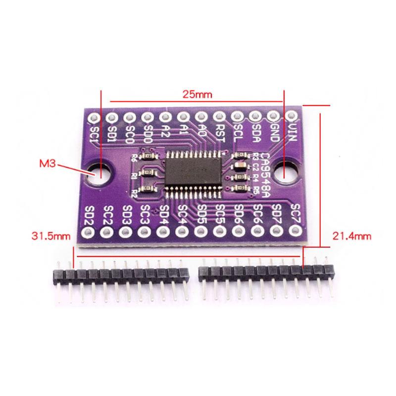 TCA9548A I2C Multi-Channel Expansion Module, 8-Channel Switch Board with Reset Function