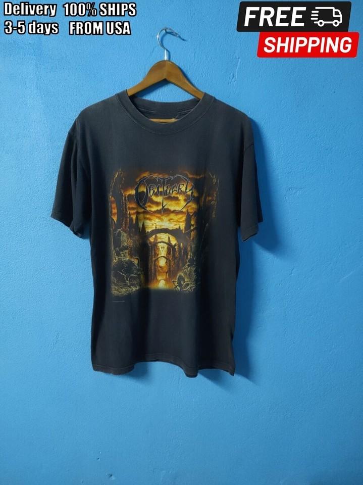 Vintage Obituary Metal Band Black Heavy Cotton Size S4XL Shirt PP455 Unisex T-Shirt L