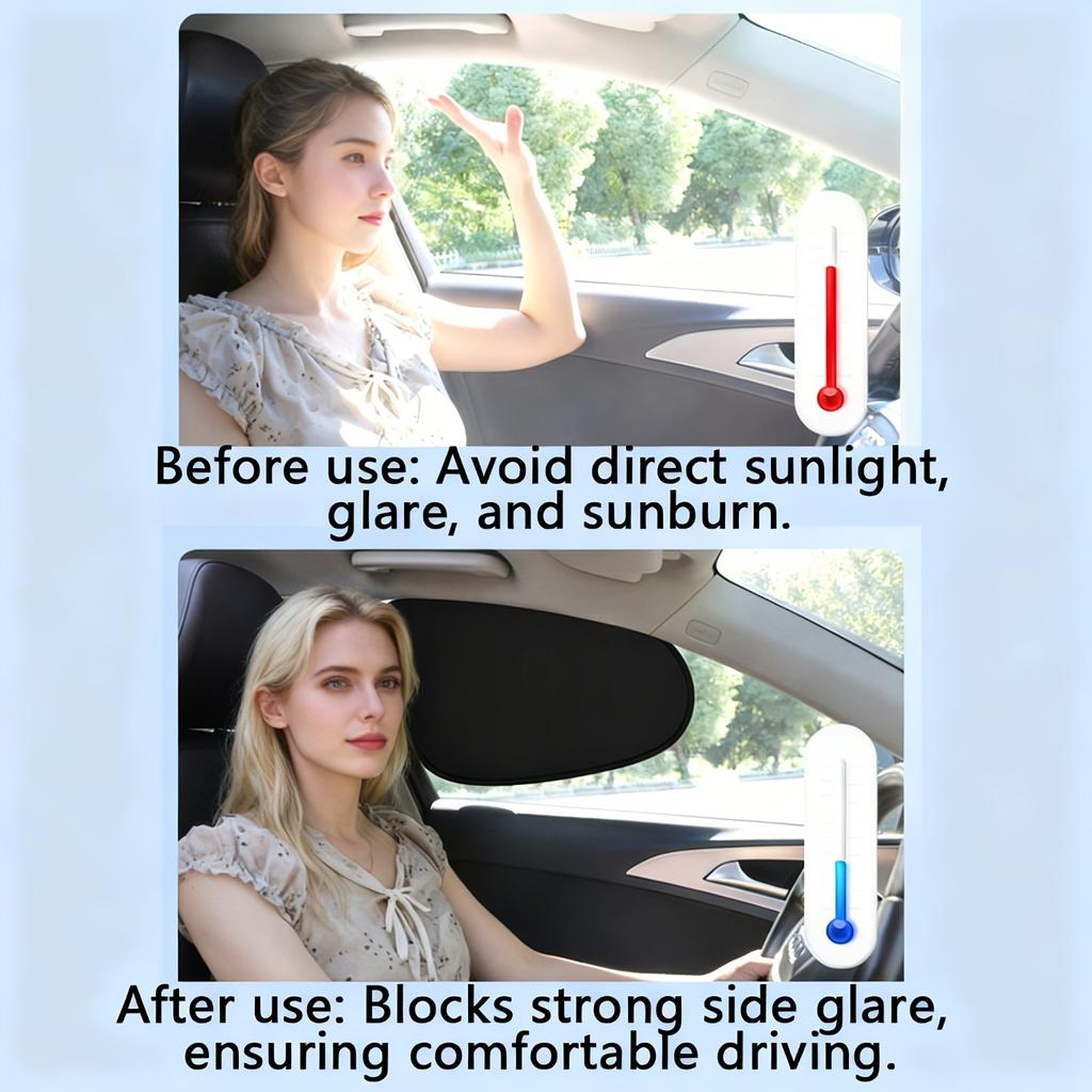 2-Piece Car Sunshade Set for Driver & Passenger Seats, Window Sunshades, Heat-Insulating & Cooling
