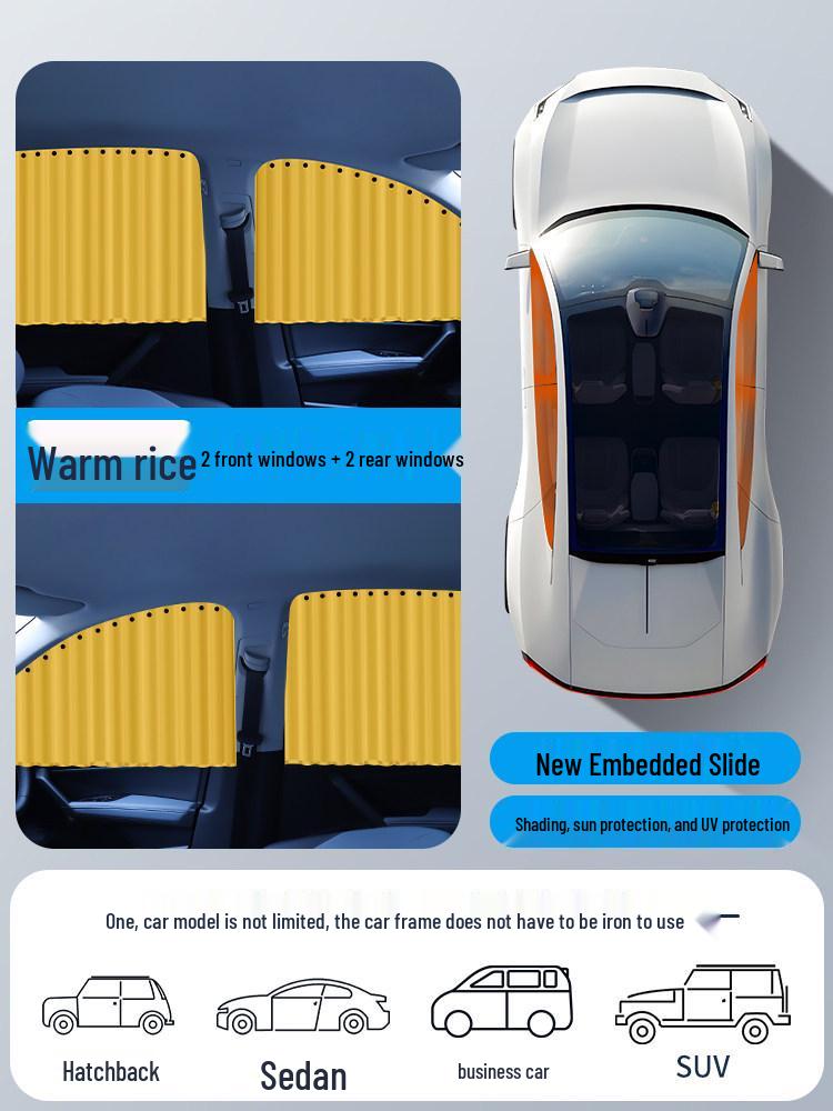 Children's Sunshade Car Window Curtains - Rear Seat Privacy & Sun Protection for Sedans
