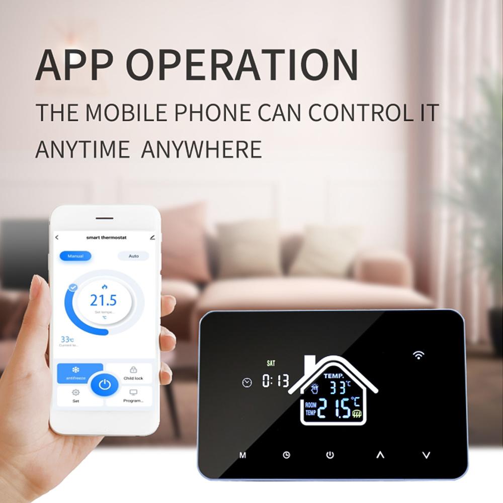 Smart WiFi  tat Temperature Controller for Water Heating LCD Display   Week Programmable App Voice Control Underfloor Heating  
