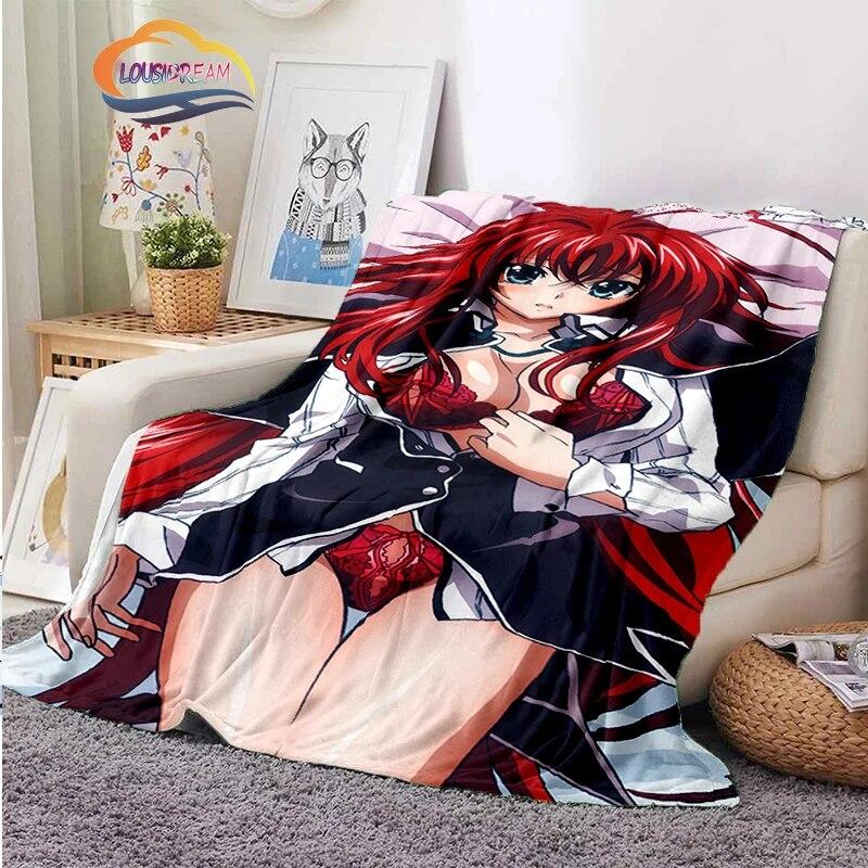 3D tištěná střední škola DxD plyšová deka Módní Flanel Fleece Sexy animace Dárek pro holčičku Sofa Nap Travel