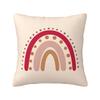 Boho Rainbow Throw Pillow Cover Bohemian Baby Nursery Cotton Polyester Pillow Case Neutral Rainbow Sofa Couch Decor X Inch