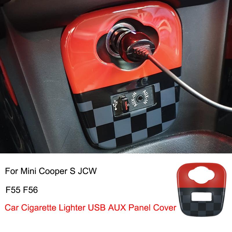 

Автомобильный прикуриватель John Cooper Works, USB AUX, накладка на панель, наклейка для автомобиля MINI Cooper S JCW F55 F56