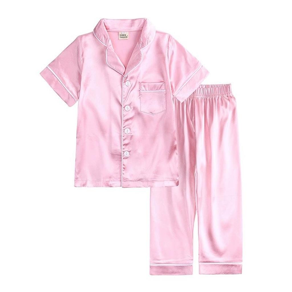 Kids Silk-like Loungewear Set Toddler To Big Kids