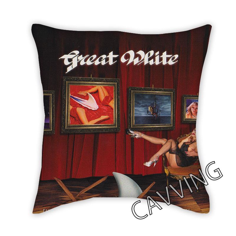 

Great White Band 3D Printed Polyester Decorative Pillowcases Throw Pillow Cover Square Zipper Cases Fans Gifts Home Decor