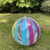 1pc Transparent Colorful Stripe Inflatable Beach Balls PVC Pool Toy for Birthday Party Supplies Hawaiian Summer Decor Water Toys