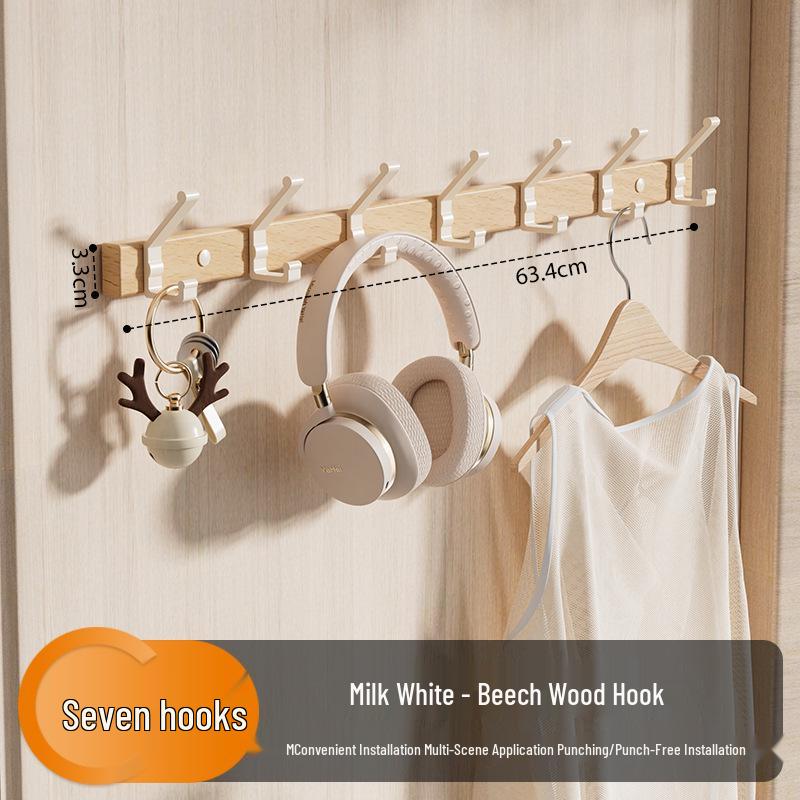 Walnut Strong Load-Bearing Door & Wall Hook Rack