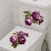 2Pcs Creative Rose Flower Waterproof Toilet Sticker Bathroom Wall Background Decal Home Decoration Self-adhesive Posters