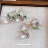 Summer Radiance~ Crystal Beaded Round Earrings Mori Vacation Style Versatile Earrings Design Sense Niche Earrings