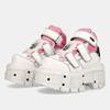 Spaanse Rock Retro Punk Metaal Muffin Leer Dames Verhoogd Donker Plateau Papa Casual Koppel Heren Schoenen 8 Cm