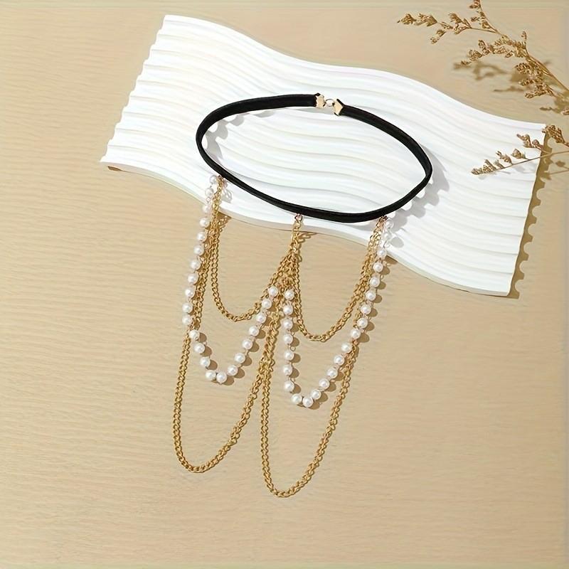 Sexy Beach Imitation Pearl Thigh Chain Female Fringed Body Chain, Metal Fashion Chain Personalized Leg Chain