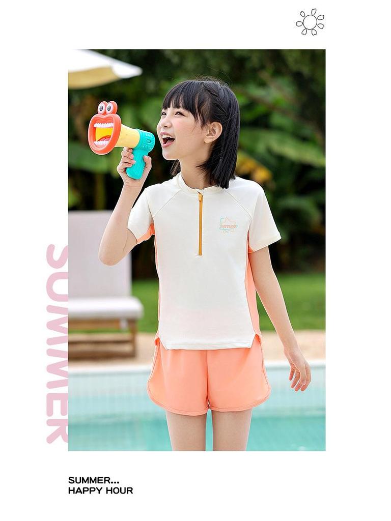 Girls' Two-Piece Swimsuit for Professional Swimming - 2025 Summer Collection for Middle & Big Kids, Little Girls, and Junior High Students