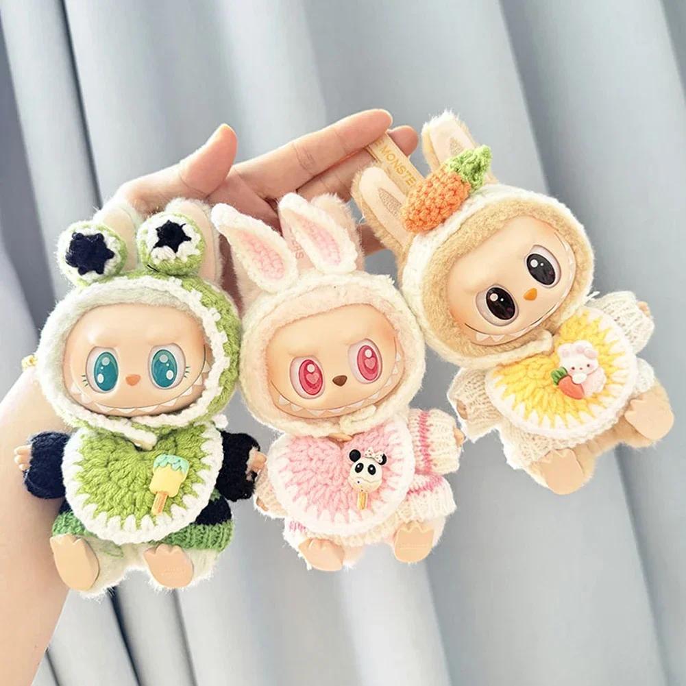 17cm Mini Plush Doll'S Clothes Outfit Accessories For Korea Kpop Exo Labubu Idol V1 V2 Sweater Headband Set Clothing Gift