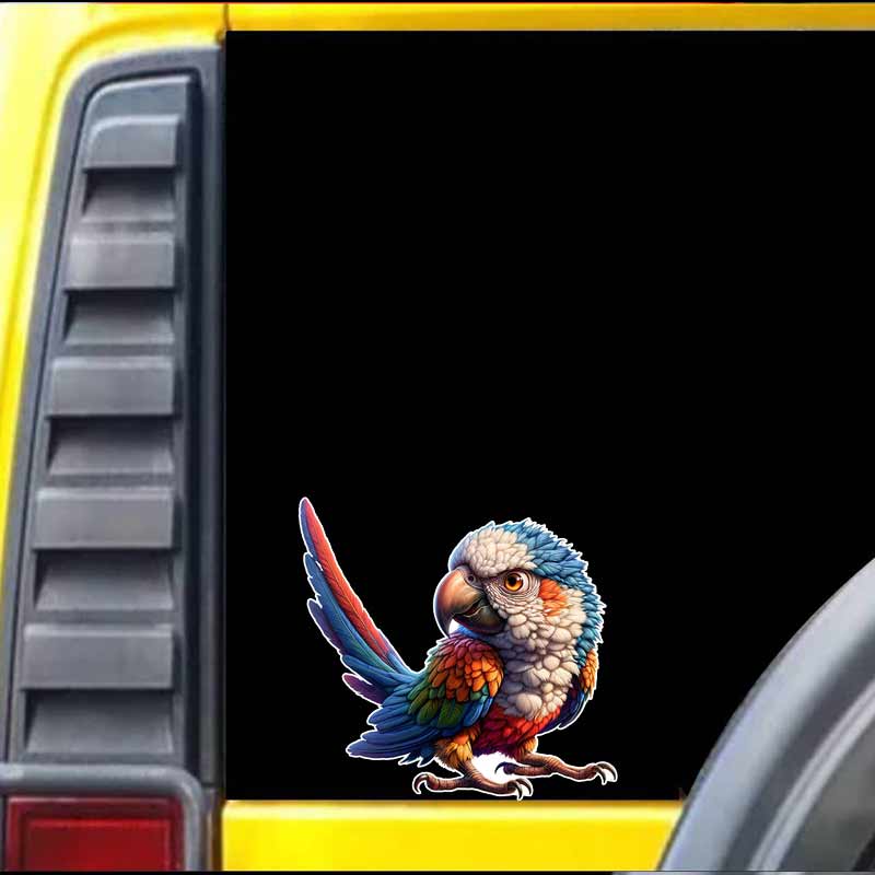 Funny Parrot Car Sticker Vinyl Decal Waterproof Rear Window Motorcycle Camper Bumper Truck Laptop Decoration TM311