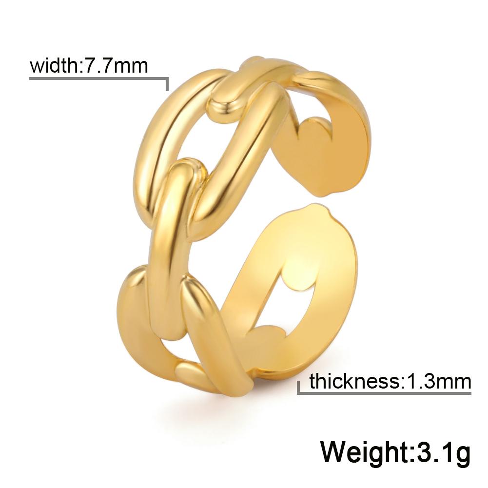 COOLTIME Women Ring Stainless Steel Adjustable Gold Color Finger Rings Mother Day Wedding Jewelry Gift 2025