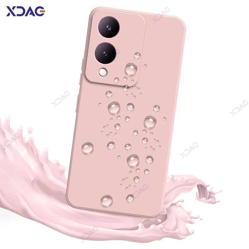 Mobile Phone Cases for VIVO Y28 VIVOY28 5G 6.56" 360 Soft Luxury Square Liquid Silicone Back Cover Waterproof Bag Armor