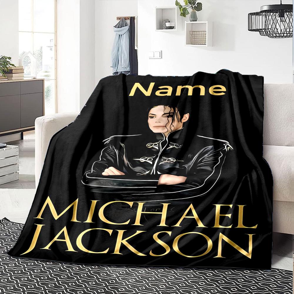 Personalisierbare Decke mit Namen Michael Jackson, Weich & Warm, für Sofa, Büro, Bett, Reisen, Mittagspause, Geschenk, Geeignet für Alle Jahreszeiten 80cmx120cm