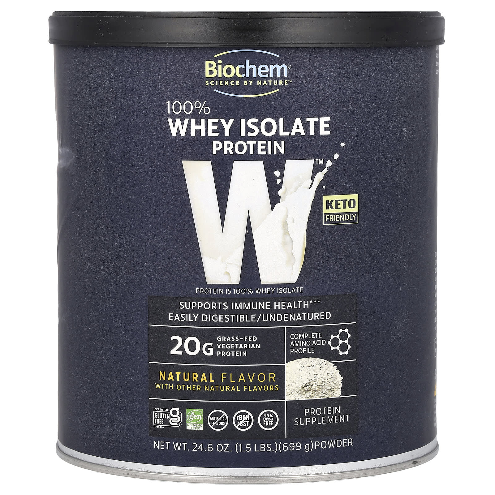 

Biochem, 100% whey protein isolate, natural, 699 g (24.6 oz)
