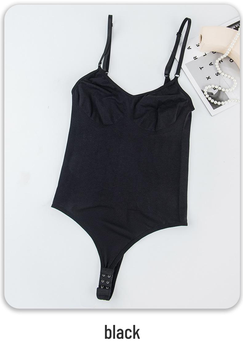 European & American Tummy Control Camisole Bodysuit with Butt Lifting and Triangle Buckle S (40-50 kg)