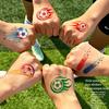 Nostalgie Soccer Face Tattoos Stickers, Waterproof Temporary Body Art for Sports Fans, Football Team Party Makeup Decals Game Day