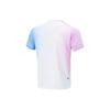 Li Ning Running Collection T Shirt Men's Standard White Fluorescent Sky Blue Rose Purple Full Base Print ATSU191-6
