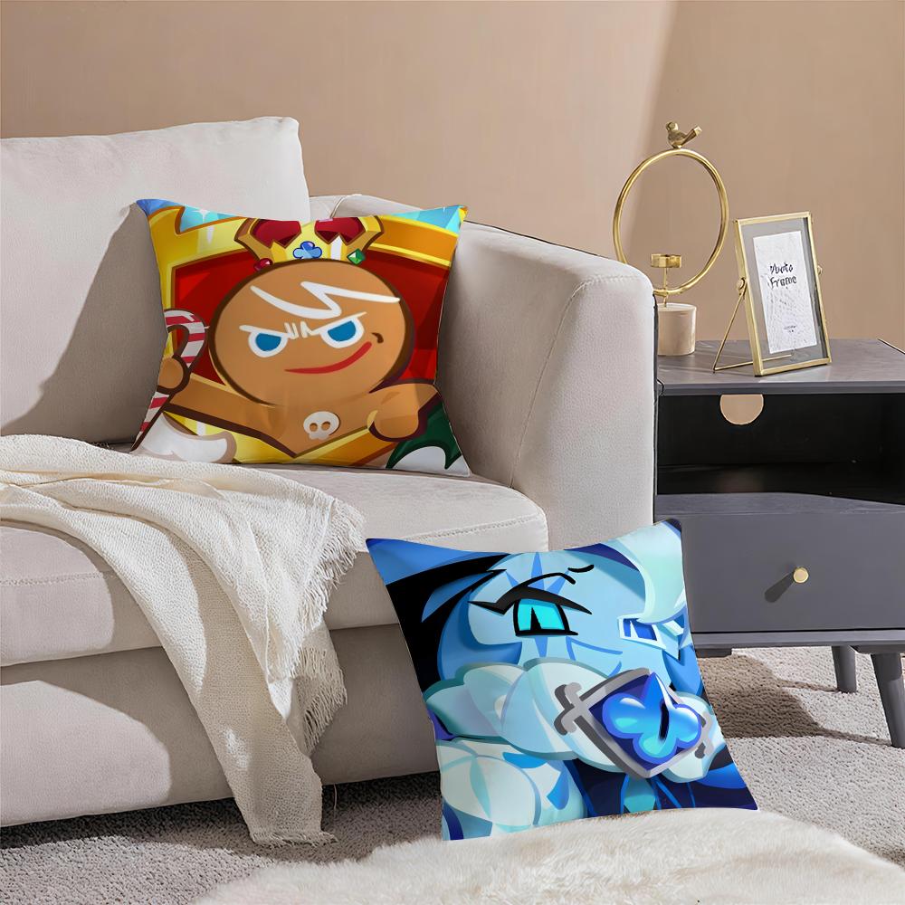 Hot Cute Casual Korean Game CCookie Run Kingdom Cushion Cover Pillowcase Short Plush Invisible zipper Room Sofa Cushion Cover