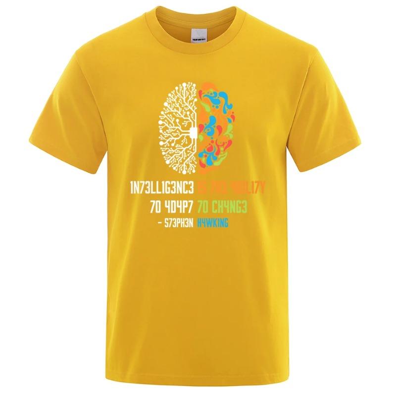 Inteligencja To Zdolność Adaptacji Do Zmian Męska Damska Koszula Luźna Odzież Luźna Bawełna Oversize T-shirt Hip Hopowe Topy