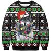 New Green Hair Monster Santa Claus 3D Digital Print Christmas Peripheral Round Neck Long Sleeved Women's Pullovers