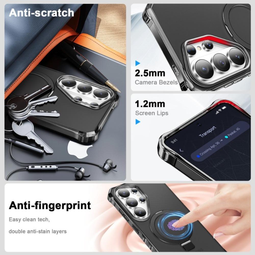 High Quality PC+TPU Magnetic 360°Rotating Ring Holder Case For Samsung Galaxy S26 S25 S24Ultra Plus For MagSafe Shockproof Cover