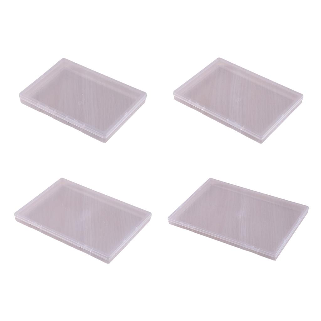 5pcs Stackable Flat Storage Box for Craft Supplies and Documents Transparent Organizers Clear Letter and Paper Holder