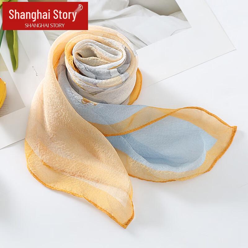 Shanghai Story 100% Mulberry Silk Small Square Scarf