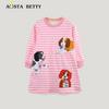 AostaBetty Girls' European & American Style Autumn Cotton Mesh Dress - Casual Round Neck