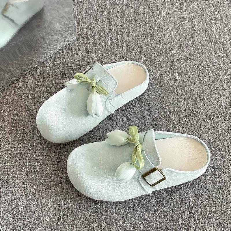 Retro women's new summer with skirt bag head half slippers women's casual shoes